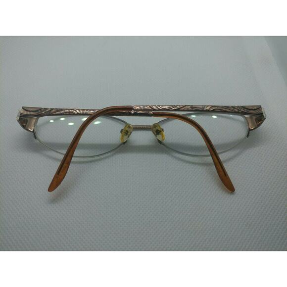 BULOVA “TARRAGONA” Eyeglasses Frame Half Rimless 51-17-135 Brown/Gold OE54 - Picture 10 of 11
